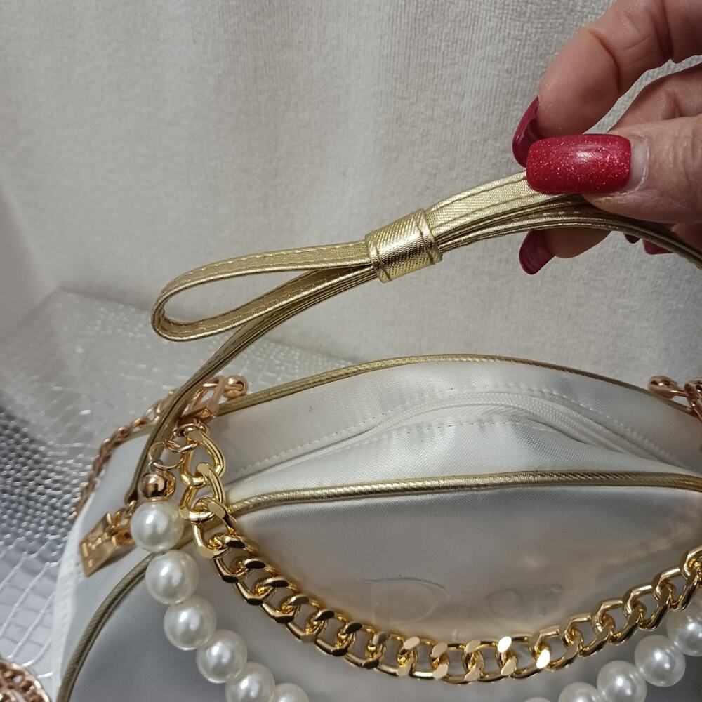 Dior Crossbody Bag WHITE CRESENT Bag PEARLS STRAND converted CD Cosmetic Wedding - Picture 10 of 16
